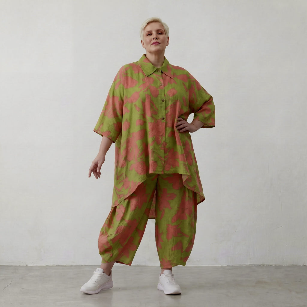 AKH Fashion Jacke 7092 VividFlorella, Apfelgrün-Koralle