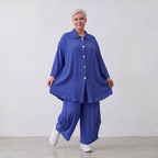 AKH Fashion · Blouse · Waffelly · 7261 · Azure Blue