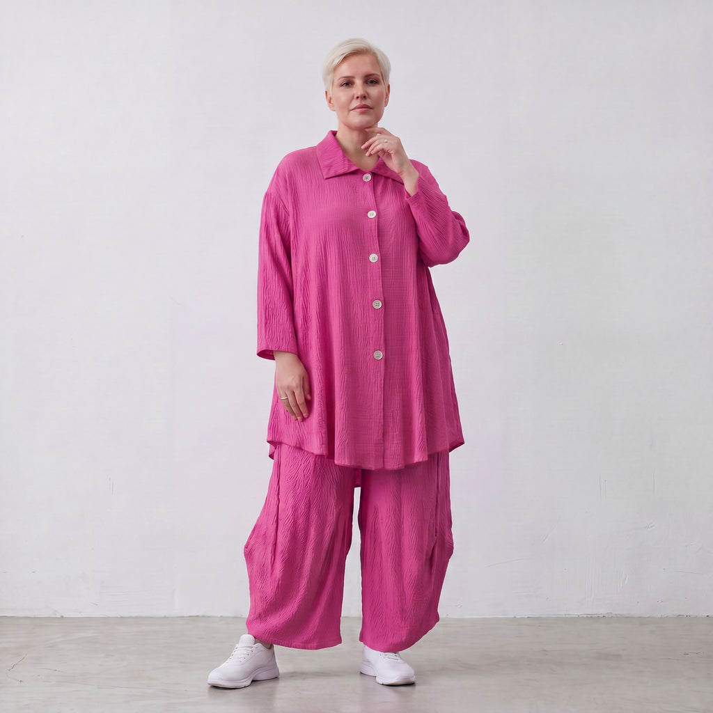 AKH Fashion · Bluse · Waffelly · 7261 · Berry