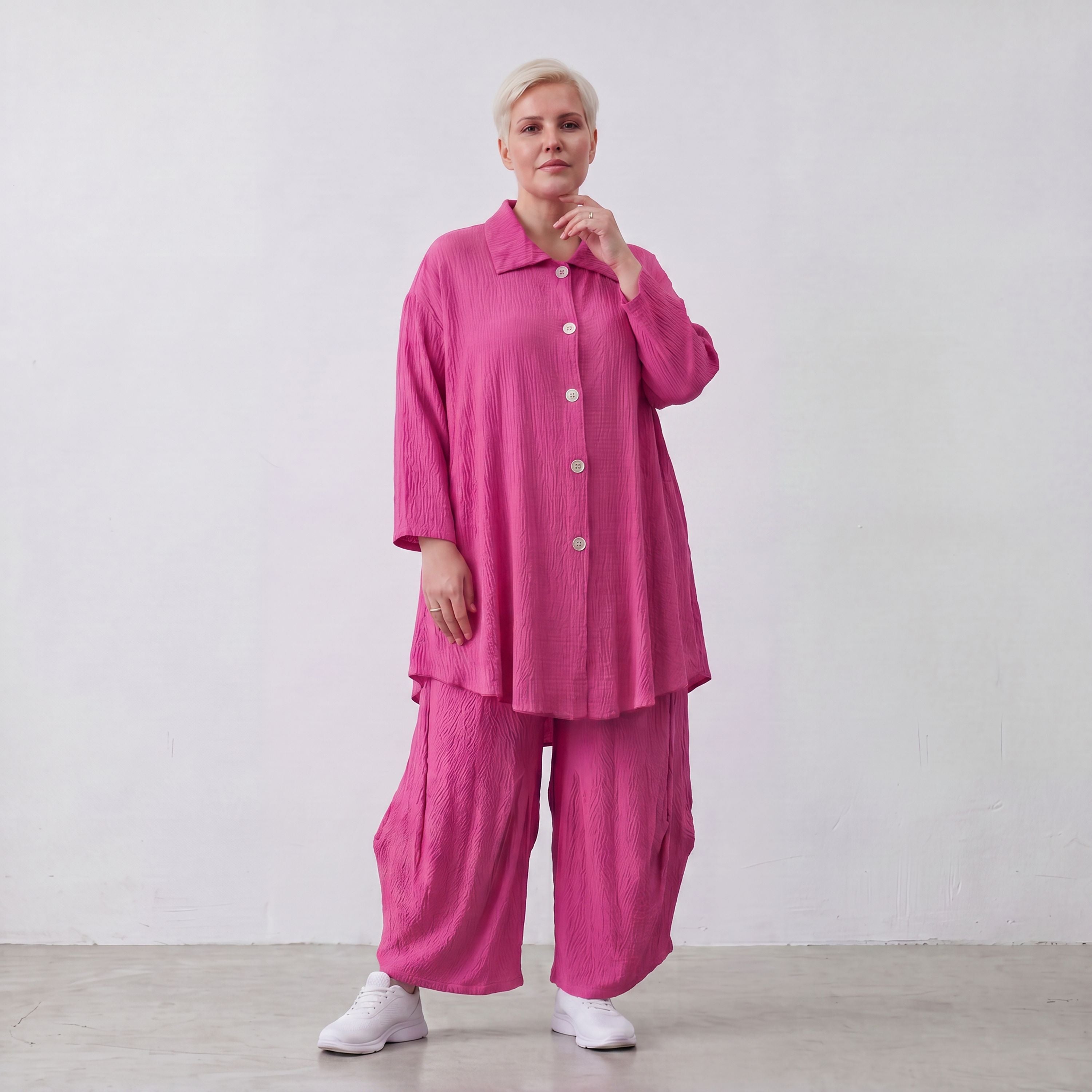 AKH Fashion · Bluse · Waffelly · 7261 · Berry