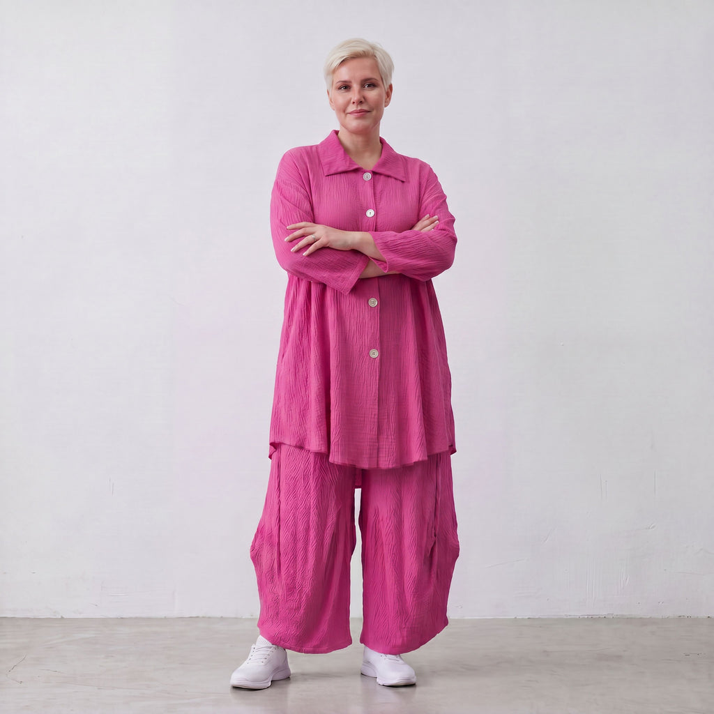 AKH Fashion · Bluse · Waffelly · 7261 · Berry