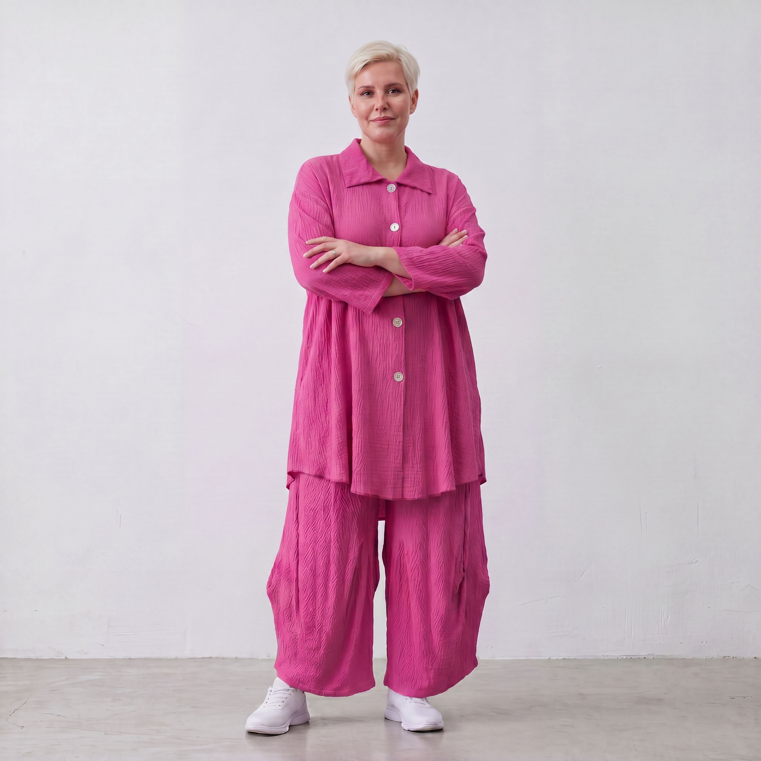 AKH Fashion · Bluse · Waffelly · 7261 · Berry