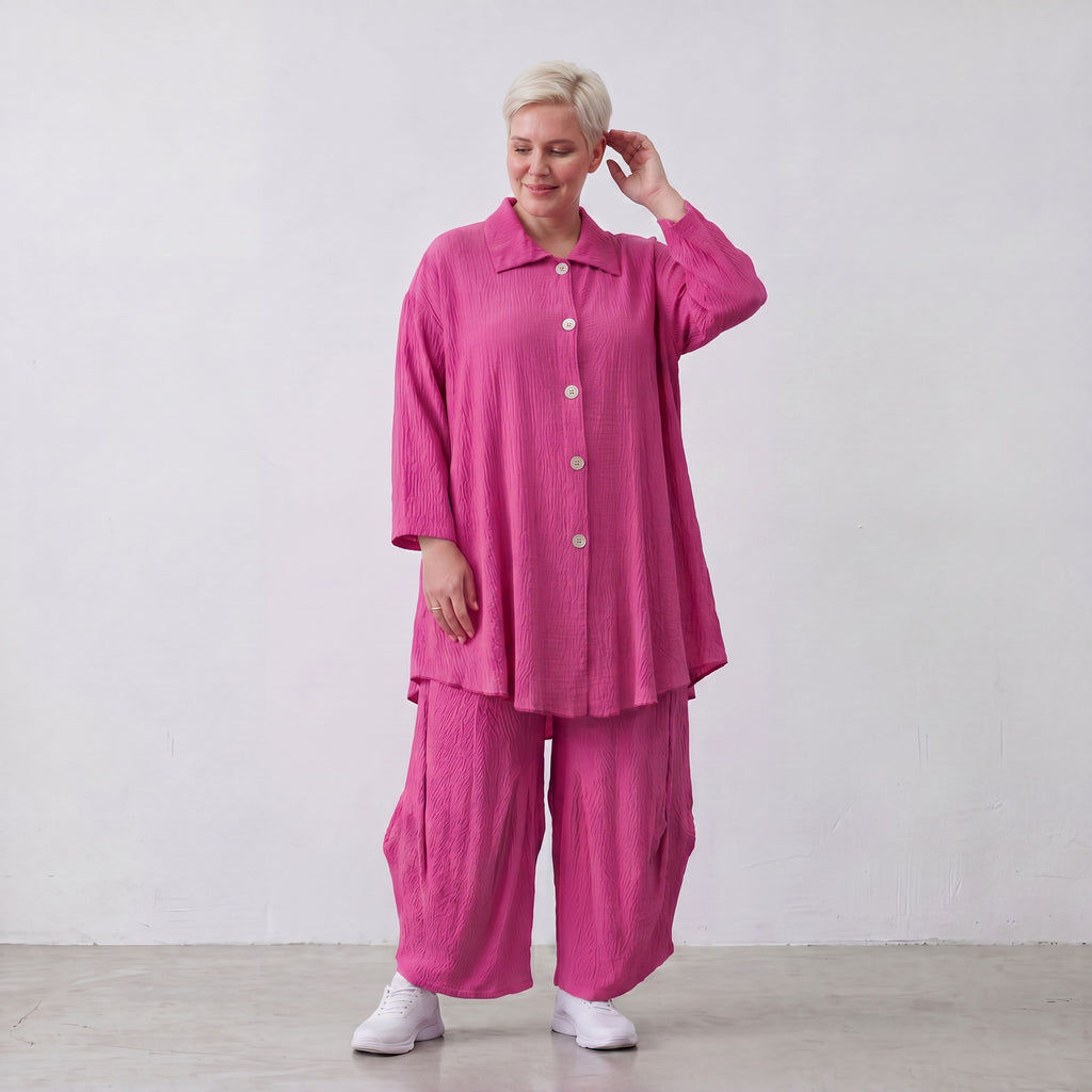 AKH Fashion · Bluse · Waffelly · 7261 · Berry