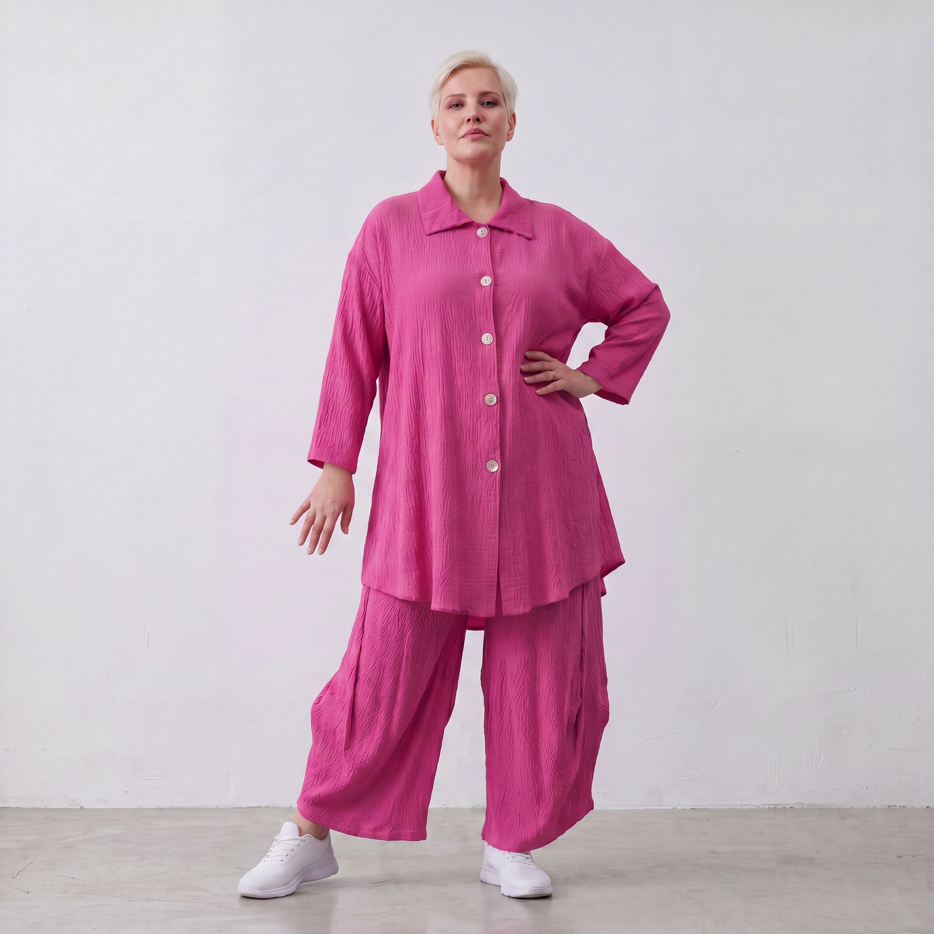 AKH Fashion · Bluse · Waffelly · 7261 · Berry
