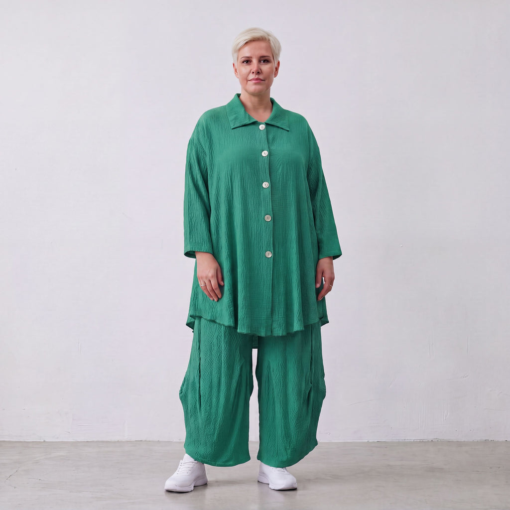 AKH Fashion · Blouse · Waffelly · 7261 · Jade