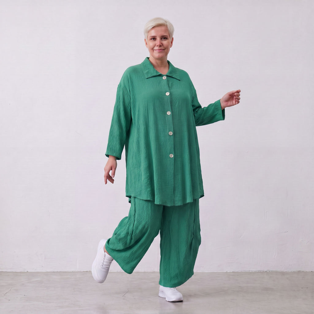 AKH Fashion · Blouse · Waffelly · 7261 · Jade