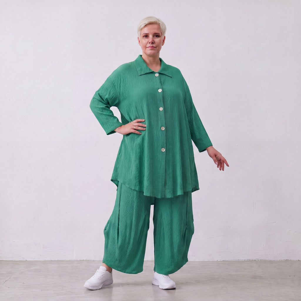 AKH Fashion · Blouse · Waffelly · 7261 · Jade