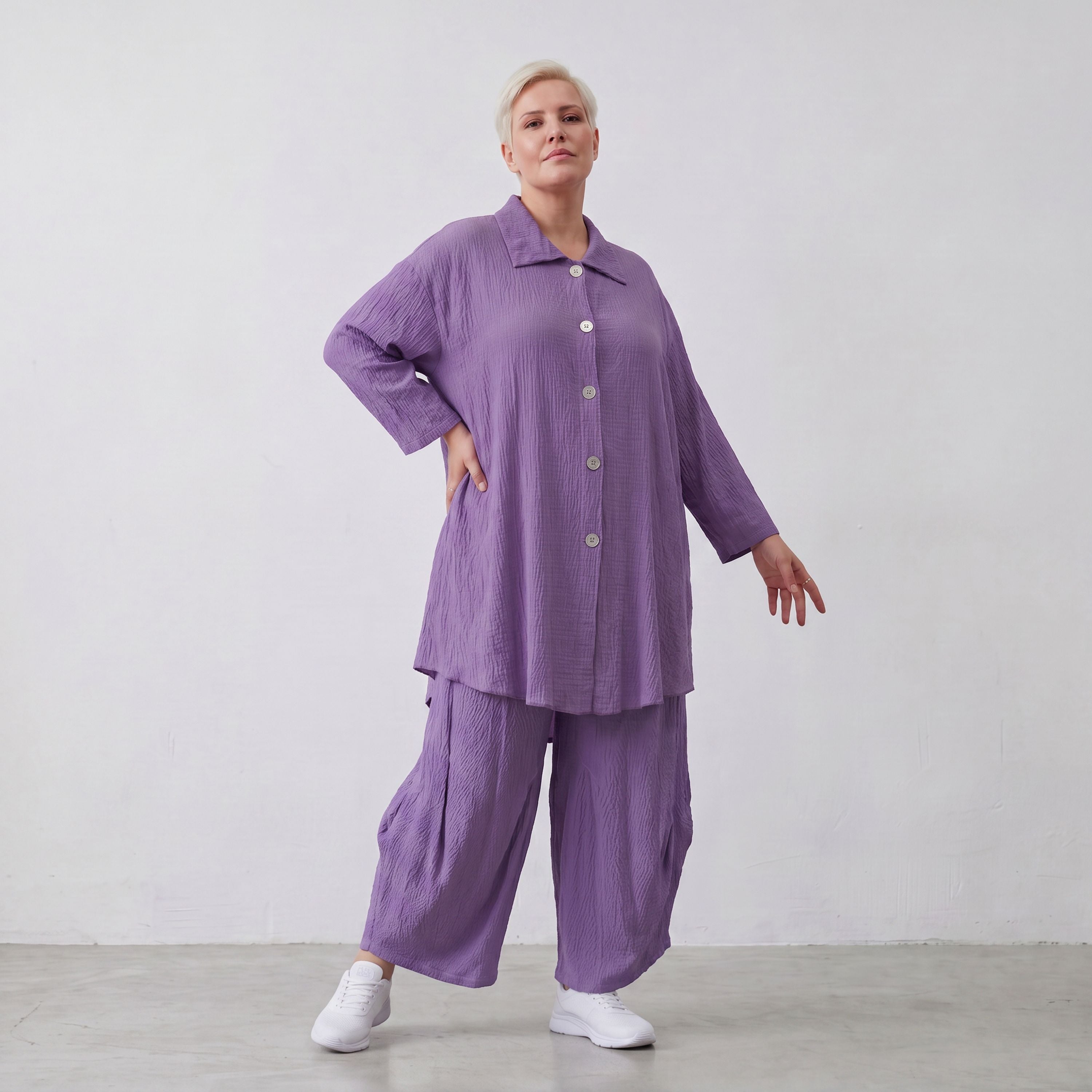 AKH Fashion · Blouse · Waffelly · 7261 · Lilac