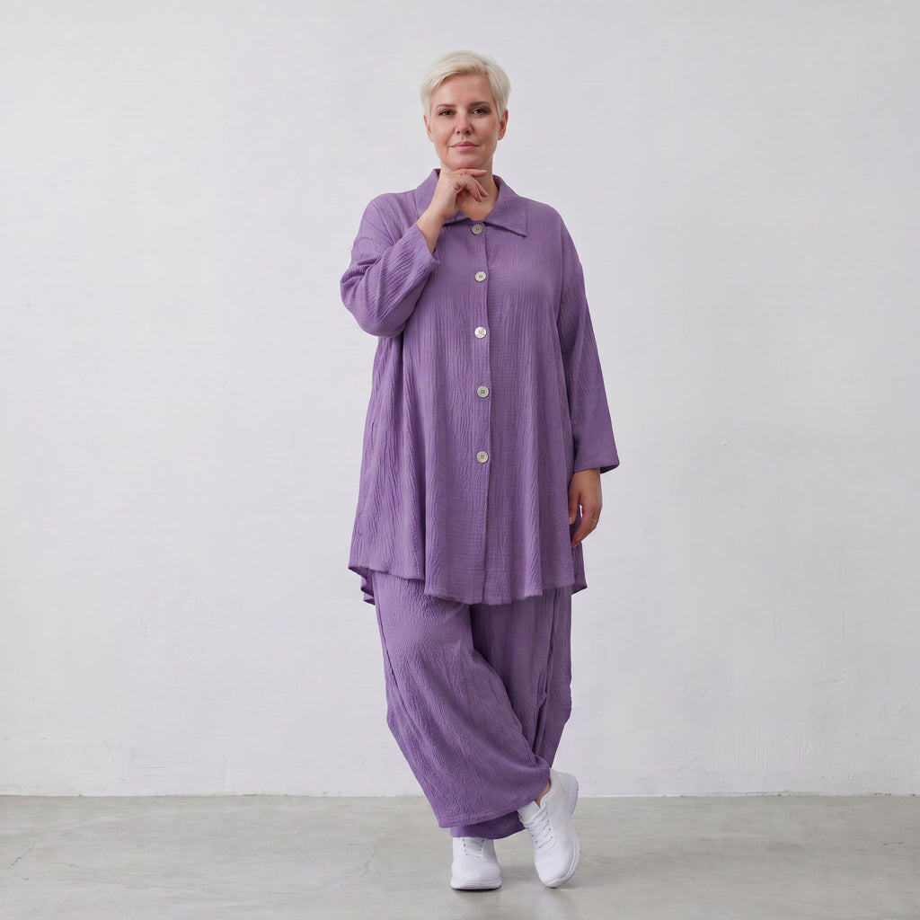 AKH Fashion · Blouse · Waffelly · 7261 · Lilac