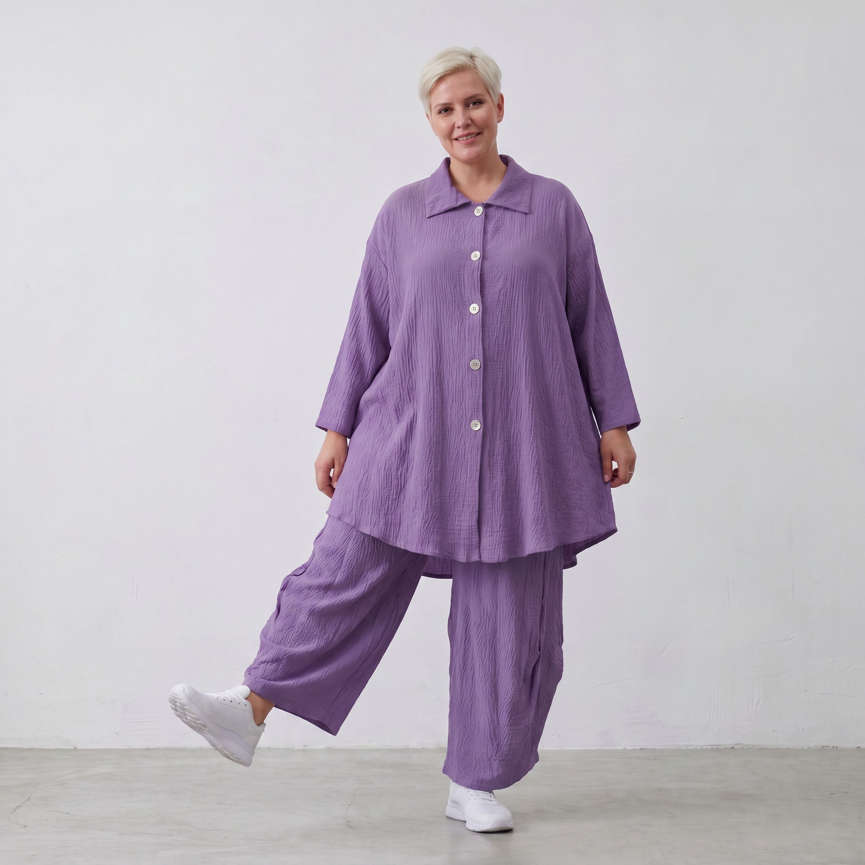 AKH Fashion · Blouse · Waffelly · 7261 · Lilac