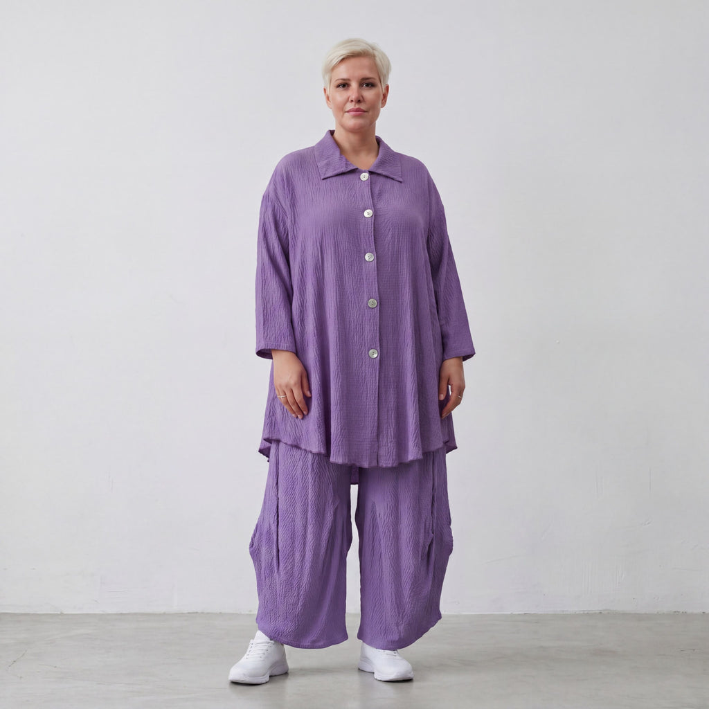 AKH Fashion · Blouse · Waffelly · 7261 · Lilac