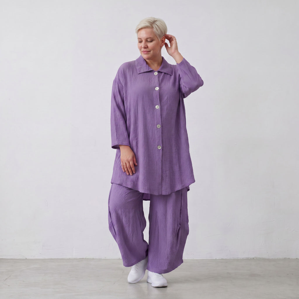 AKH Fashion · Blouse · Waffelly · 7261 · Lilac