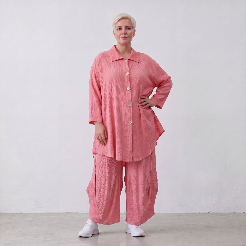 AKH Fashion · Blouse · Waffelly · 7261 · Rosy