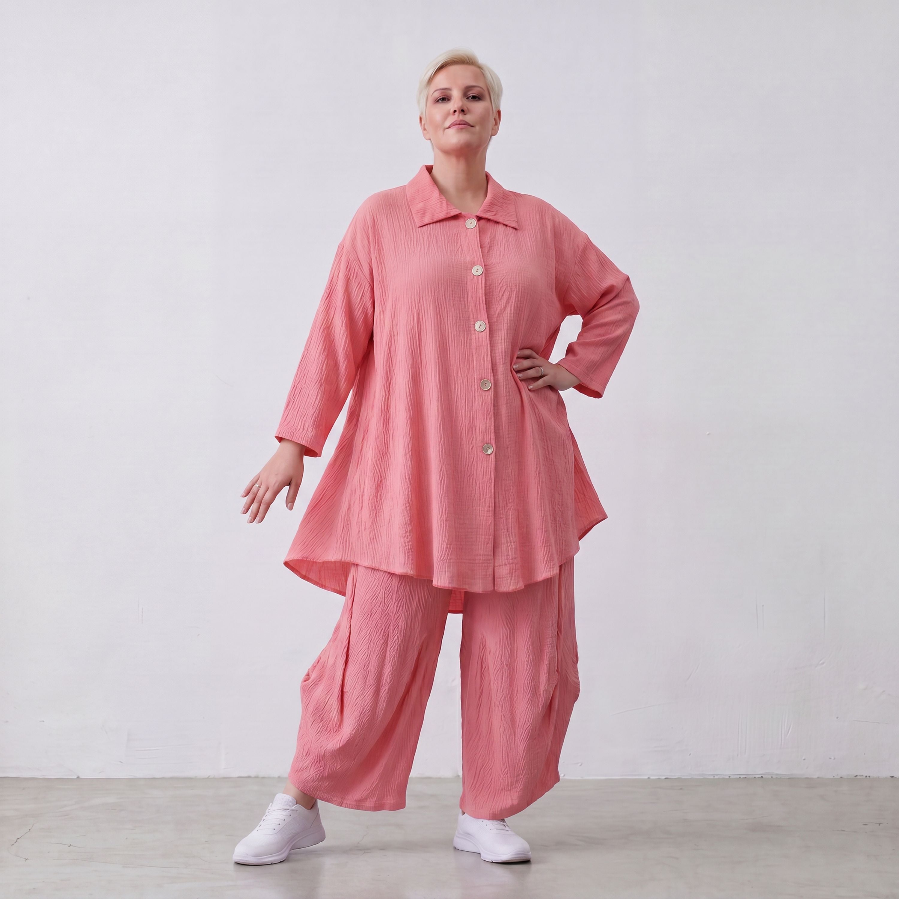 AKH Fashion · Blouse · Waffelly · 7261 · Rosy