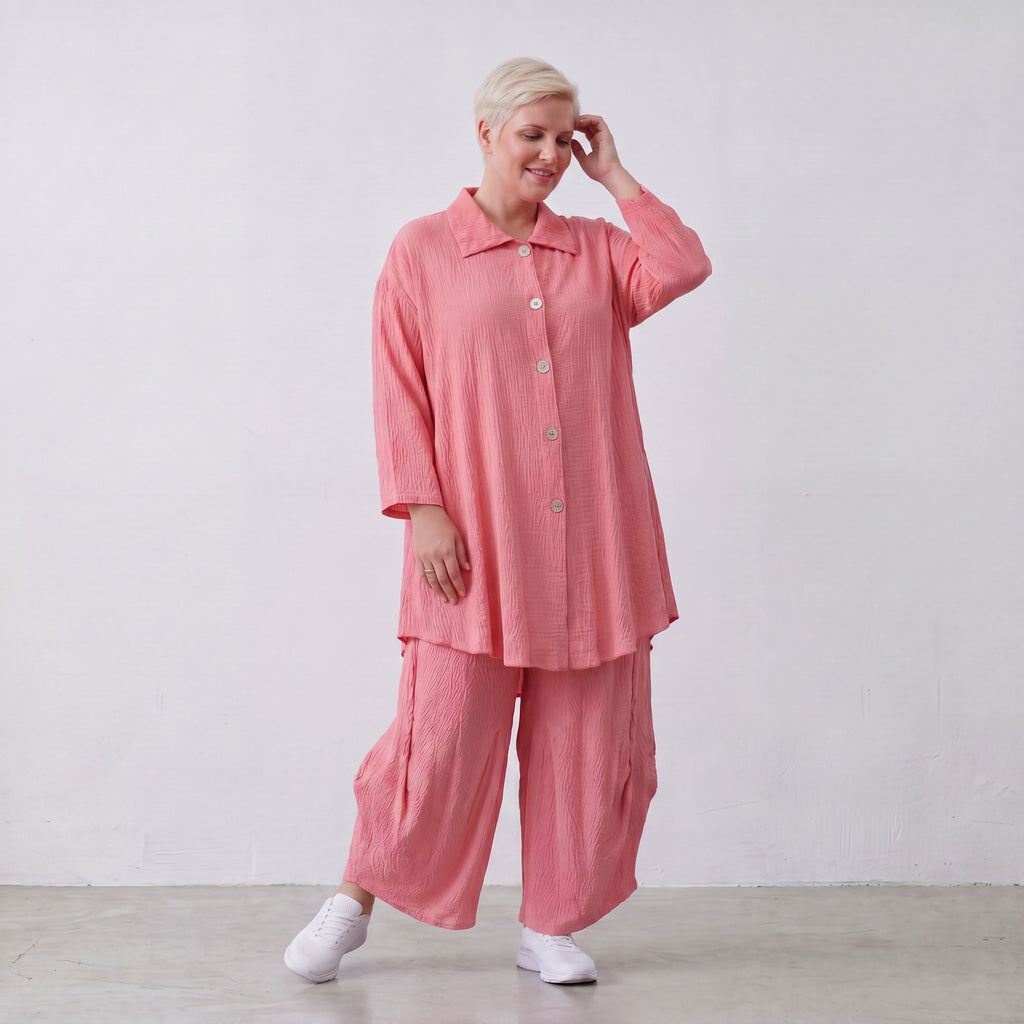 AKH Fashion · Blouse · Waffelly · 7261 · Rosy