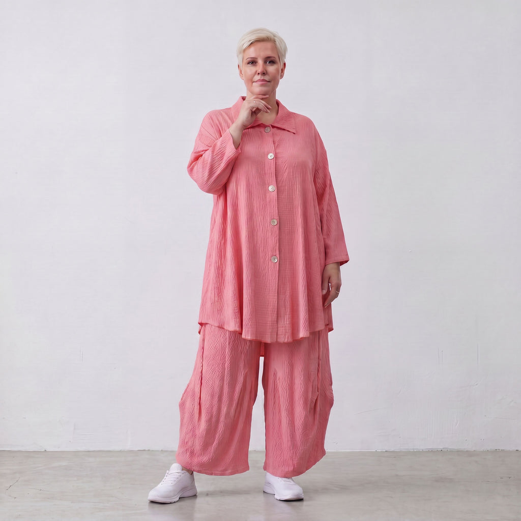 AKH Fashion · Blouse · Waffelly · 7261 · Rosy