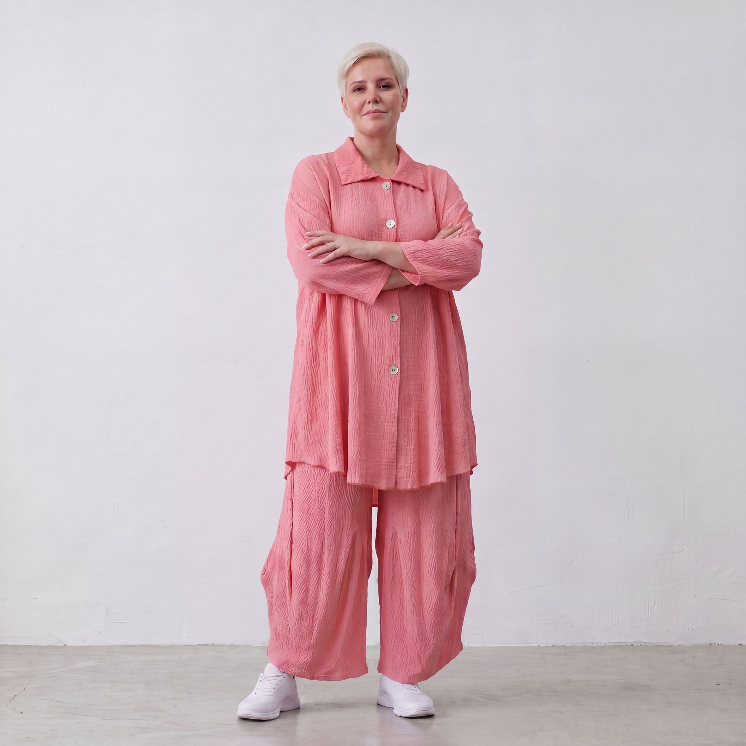 AKH Fashion · Blouse · Waffelly · 7261 · Rosy