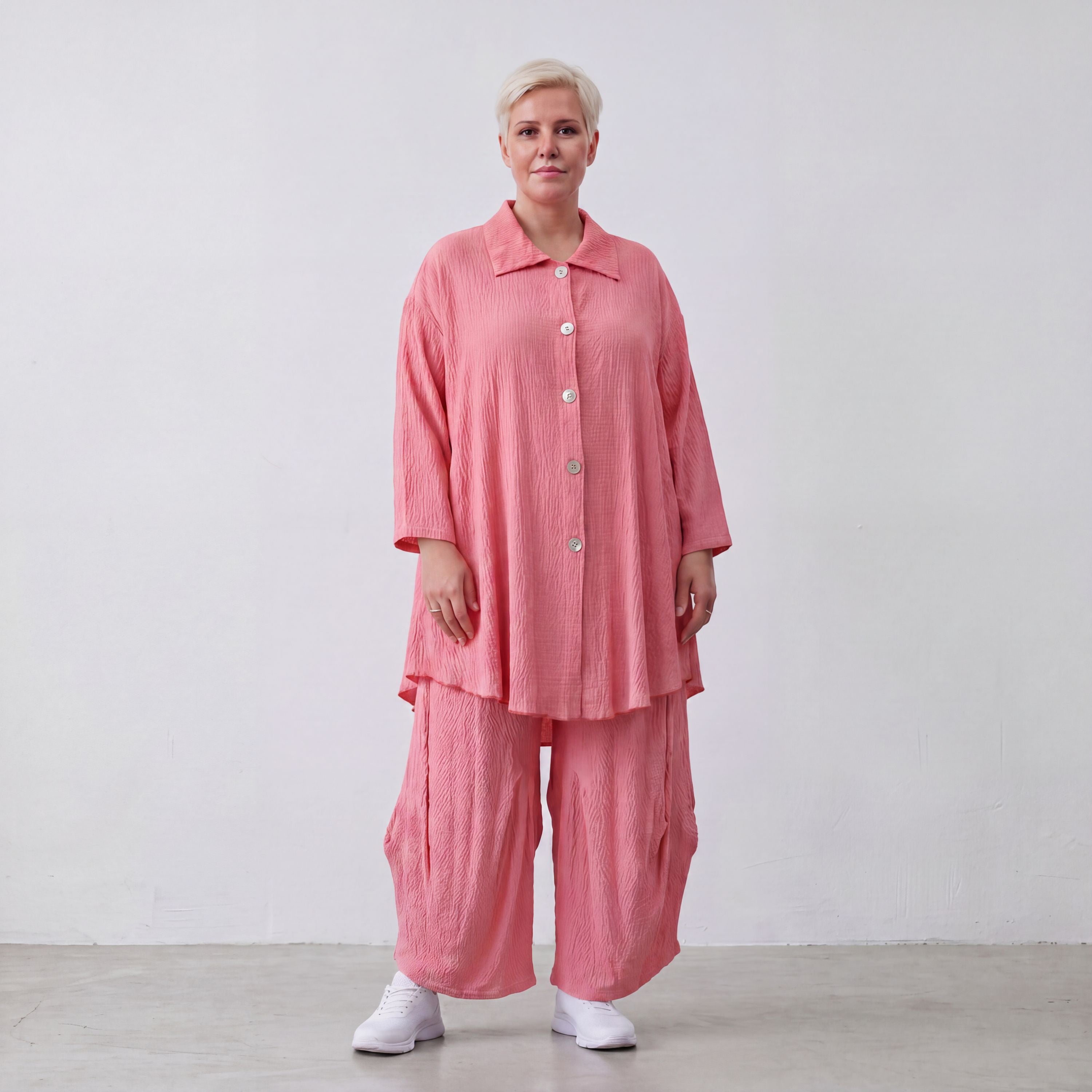 AKH Fashion · Blouse · Waffelly · 7261 · Rosy