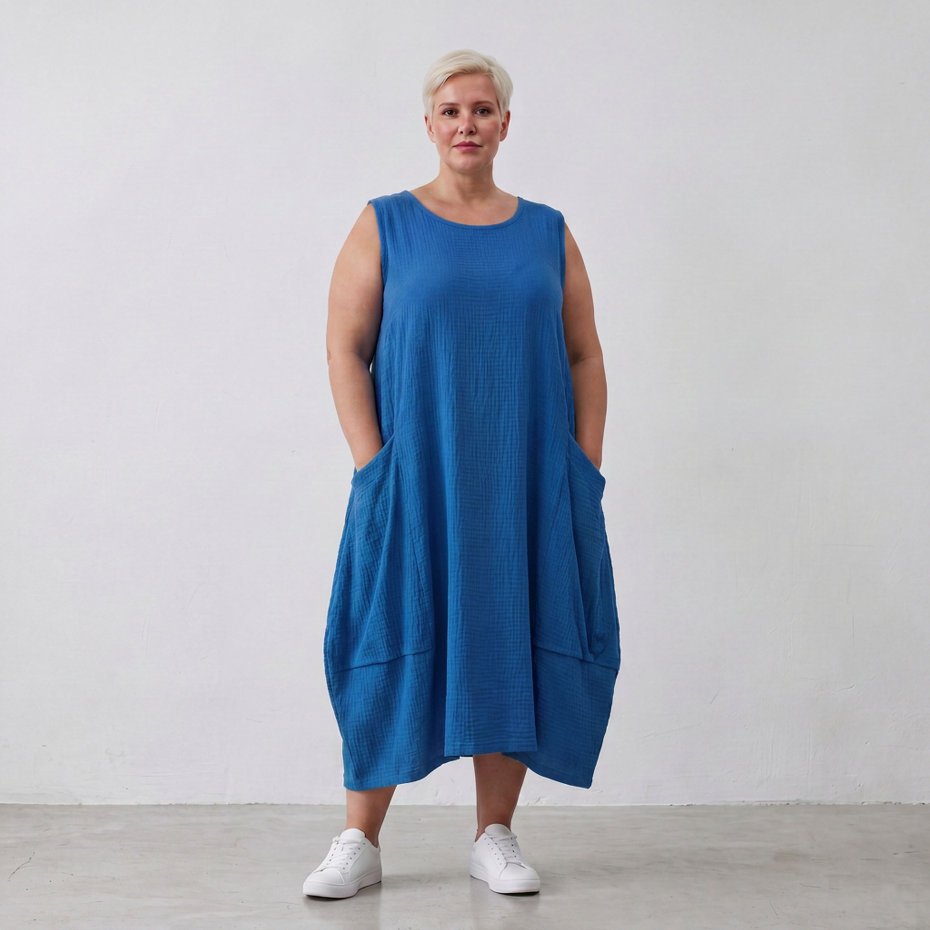 AKH Fashion · Dress · Waffelly · 7263 · Azure Blue
