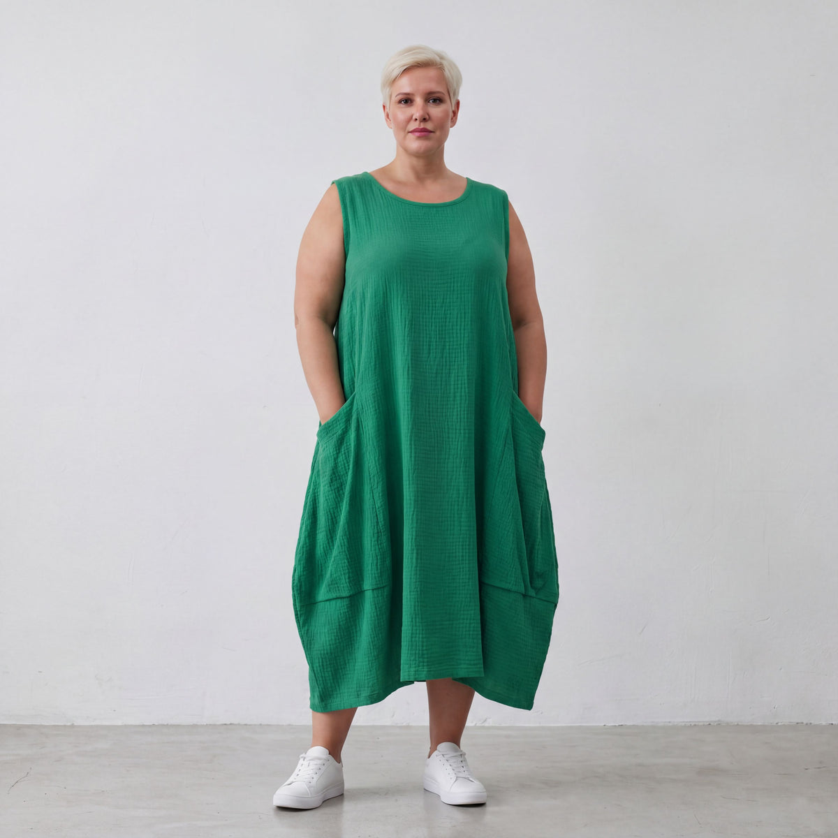 AKH Fashion · Kleid · Waffelly · 7263 · Jade