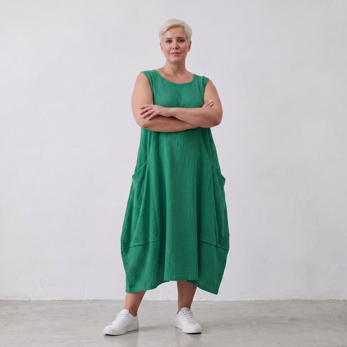 AKH Fashion · Kleid · Waffelly · 7263 · Jade