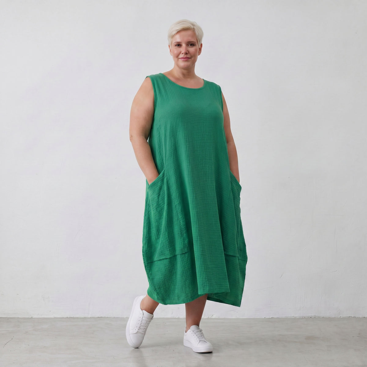 AKH Fashion · Kleid · Waffelly · 7263 · Jade