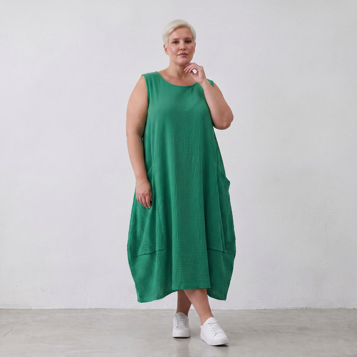 AKH Fashion · Kleid · Waffelly · 7263 · Jade
