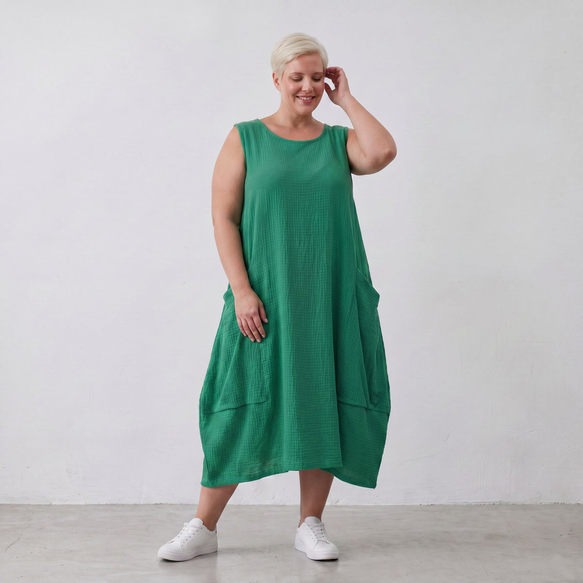 AKH Fashion · Kleid · Waffelly · 7263 · Jade