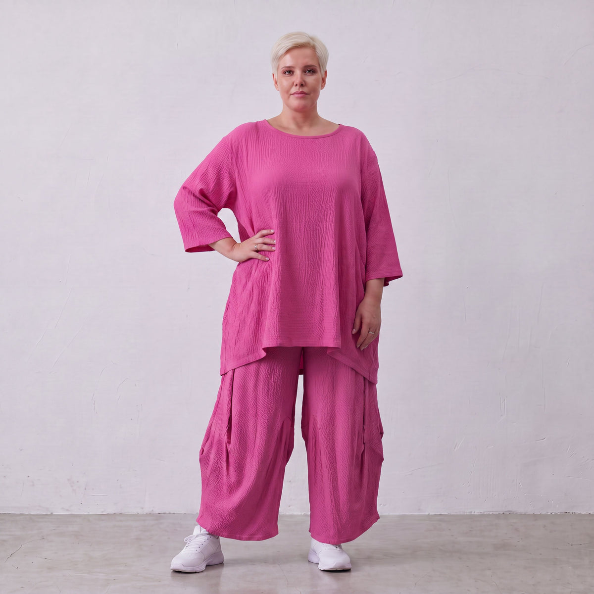 AKH Fashion · Trousers · Waffelly · 6631 · Berry