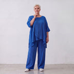 AKH Fashion · Trousers · Waffelly · 7262 · AzureBlue