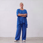 AKH Fashion · Trousers · Waffelly · 7262 · AzureBlue