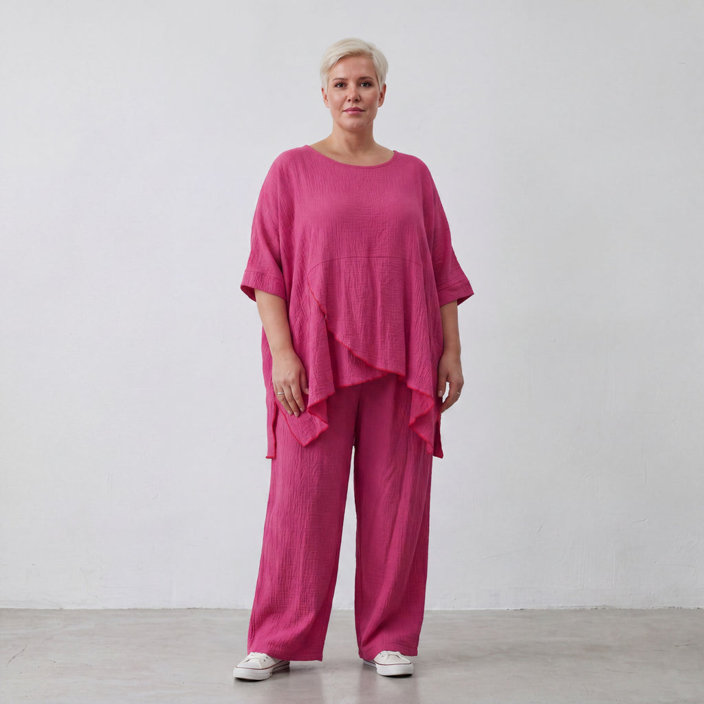 AKH Fashion · Trousers · Waffelly · 7262 · Berry