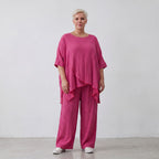 AKH Fashion · Trousers · Waffelly · 7262 · Berry