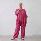 AKH Fashion · Trousers · Waffelly · 7262 · Berry