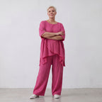 AKH Fashion · Trousers · Waffelly · 7262 · Berry