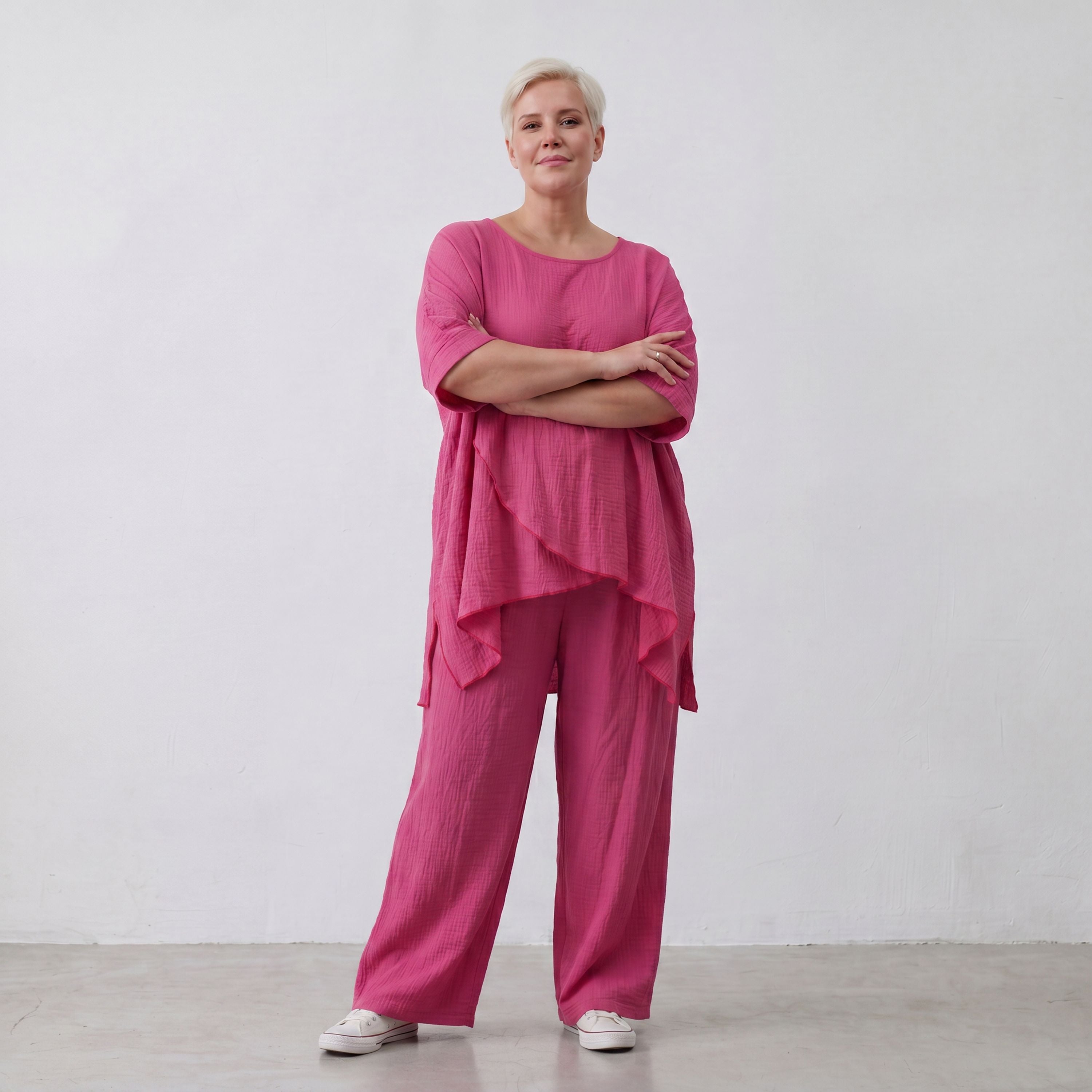 AKH Fashion · Trousers · Waffelly · 7262 · Berry