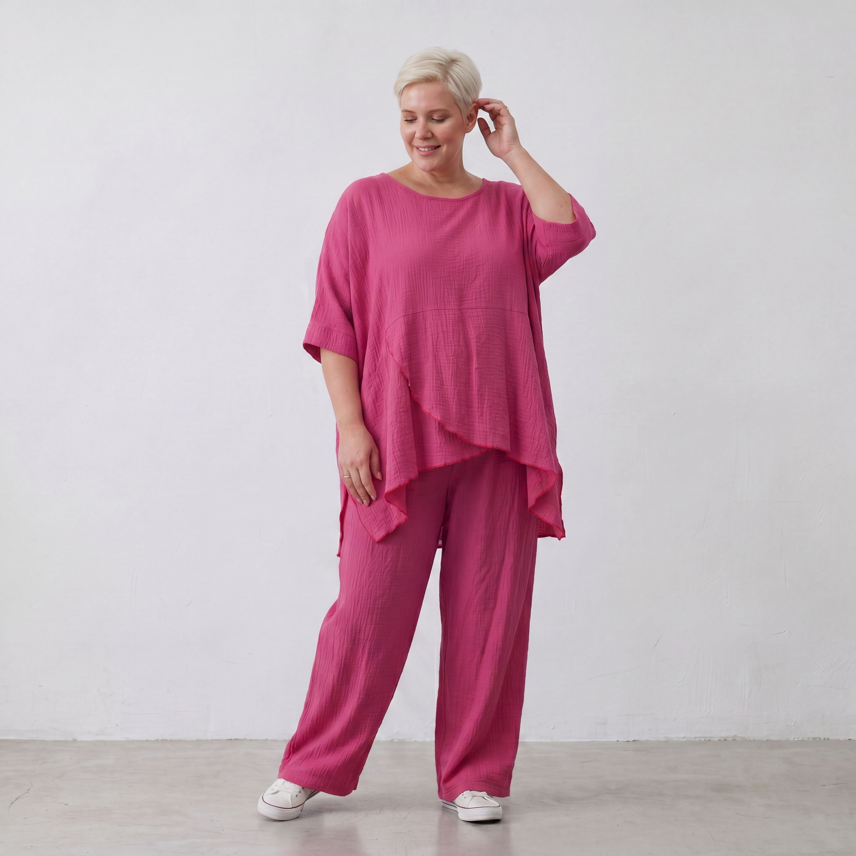 AKH Fashion · Trousers · Waffelly · 7262 · Berry