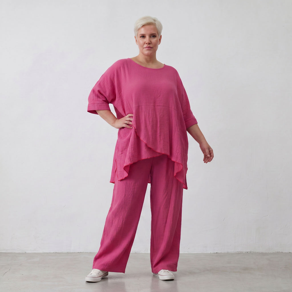AKH Fashion · Trousers · Waffelly · 7262 · Berry