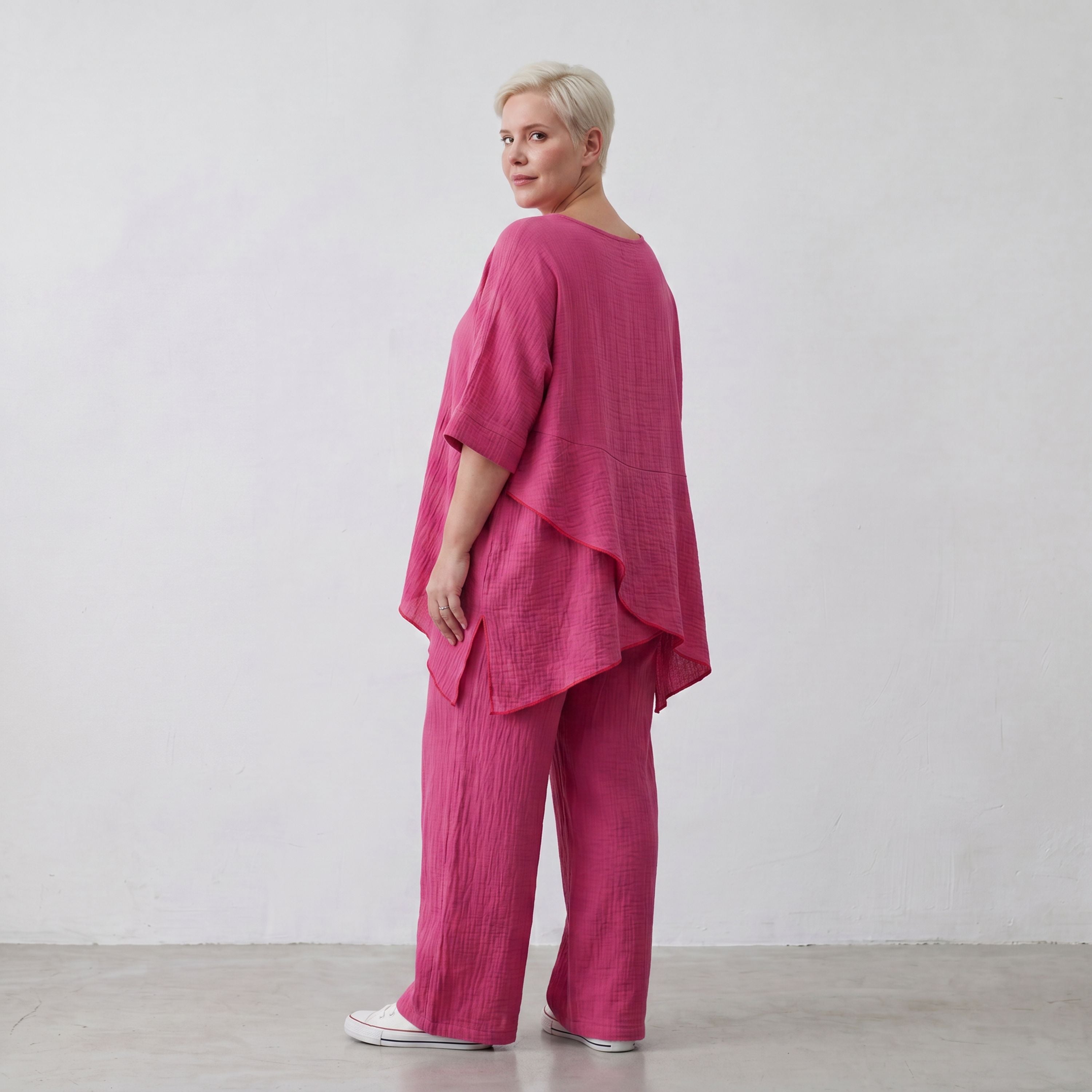 AKH Fashion · Trousers · Waffelly · 7262 · Berry