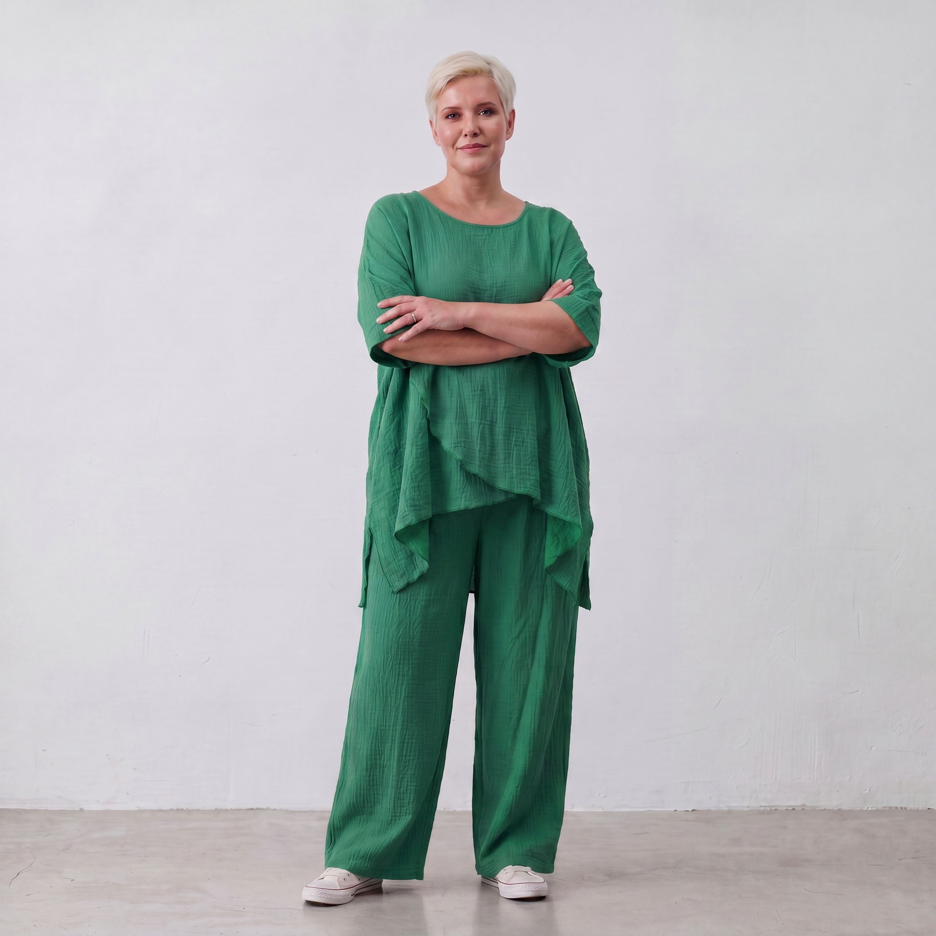 AKH Fashion · Trousers · Waffelly · 7262 · Jade