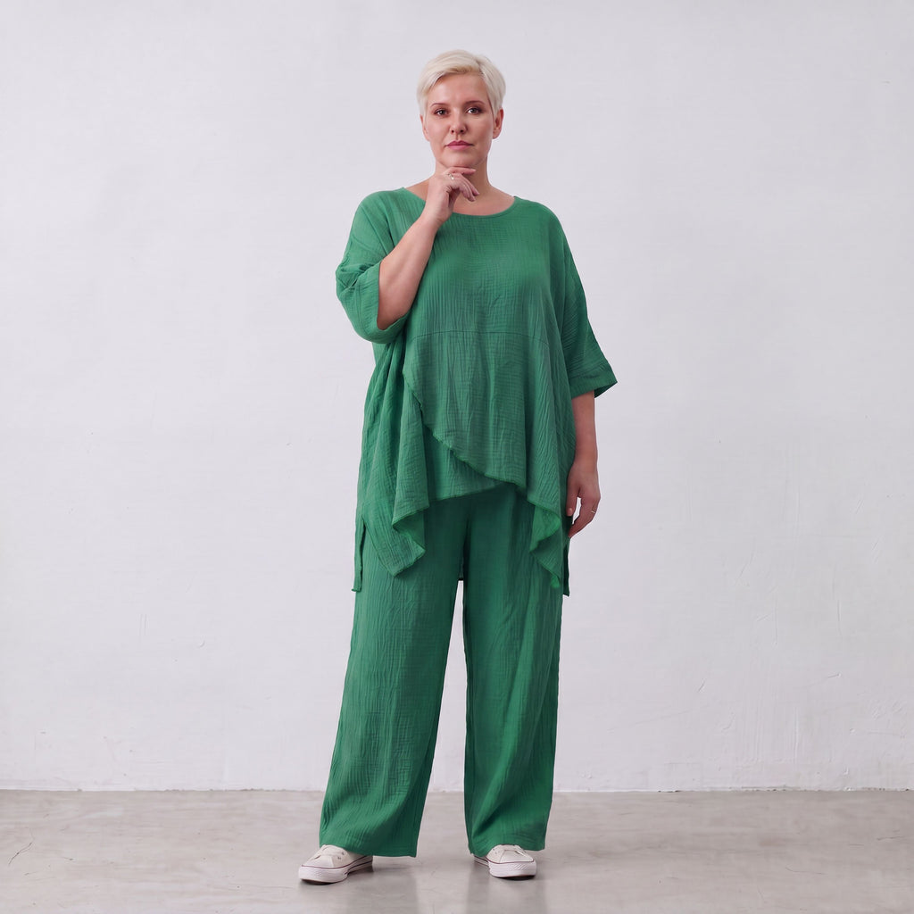 AKH Fashion · Trousers · Waffelly · 7262 · Jade