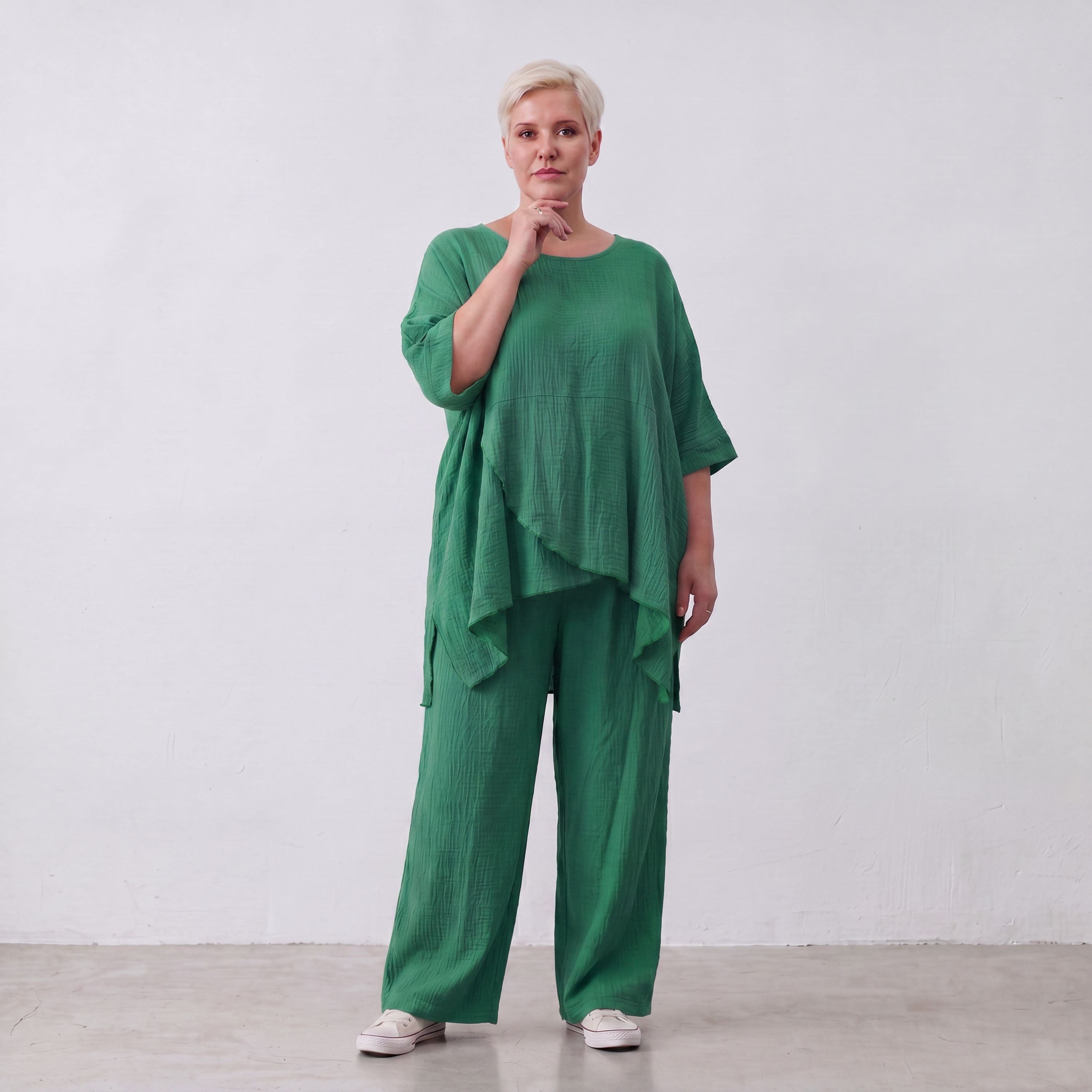 AKH Fashion · Trousers · Waffelly · 7262 · Jade