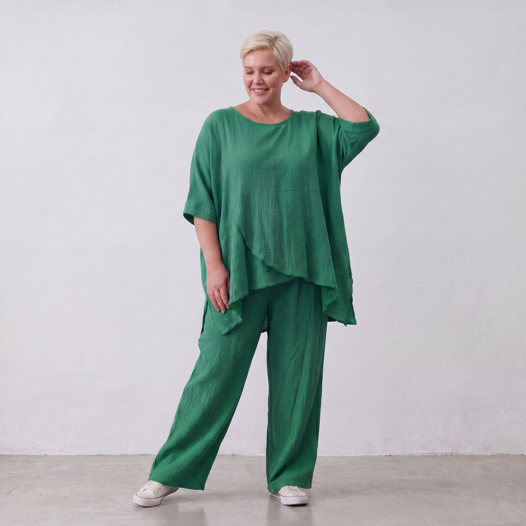 AKH Fashion · Trousers · Waffelly · 7262 · Jade