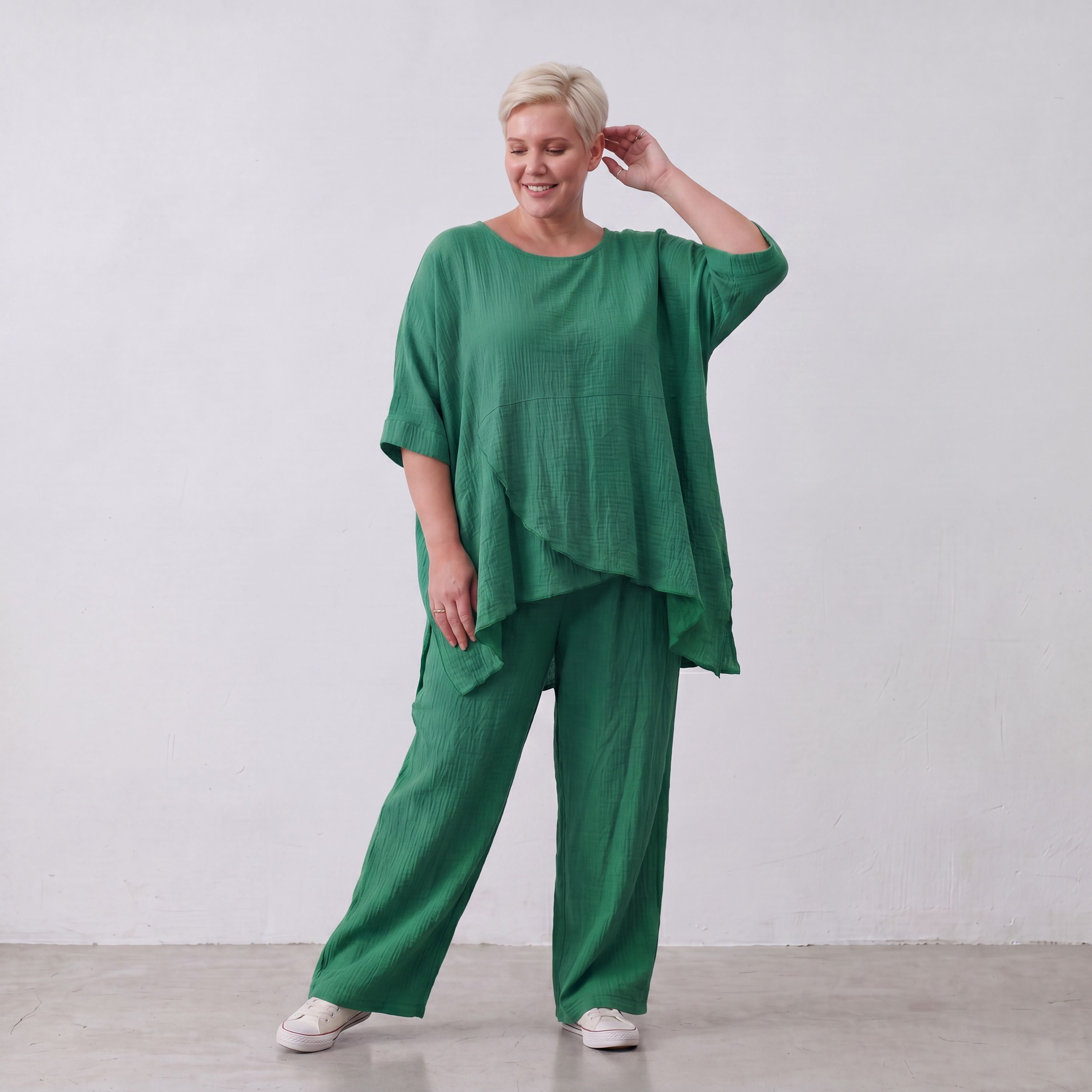 AKH Fashion · Trousers · Waffelly · 7262 · Jade