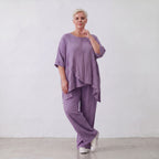 AKH Fashion · Trousers · Waffelly · 7262 · Lilac