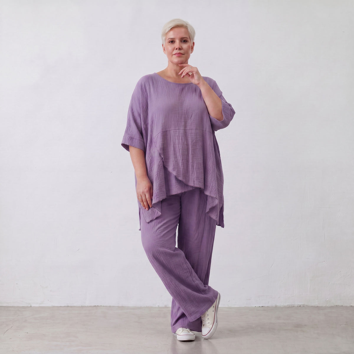 AKH Fashion · Shirt · Waffelly · 7266 · Lilac
