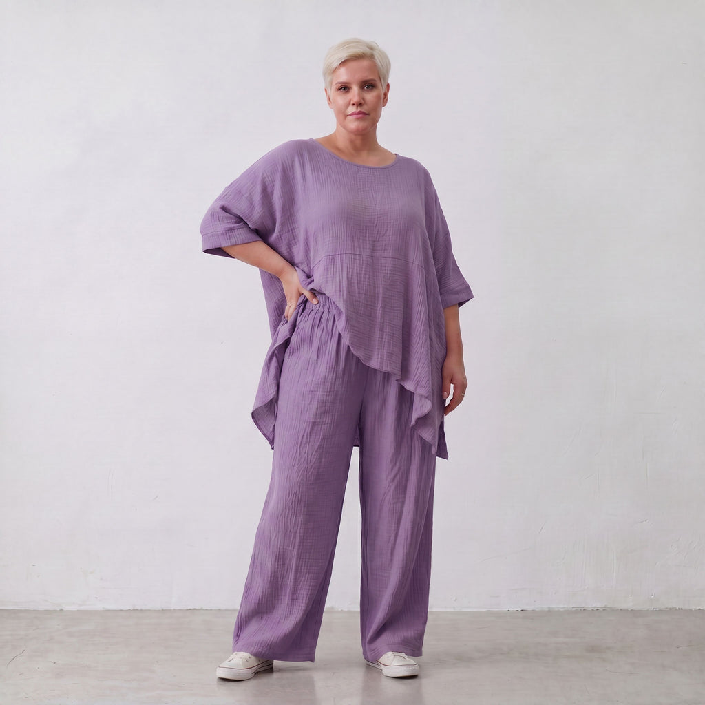 AKH Fashion · Trousers · Waffelly · 7262 · Lilac