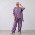 AKH Fashion · Trousers · Waffelly · 7262 · Lilac