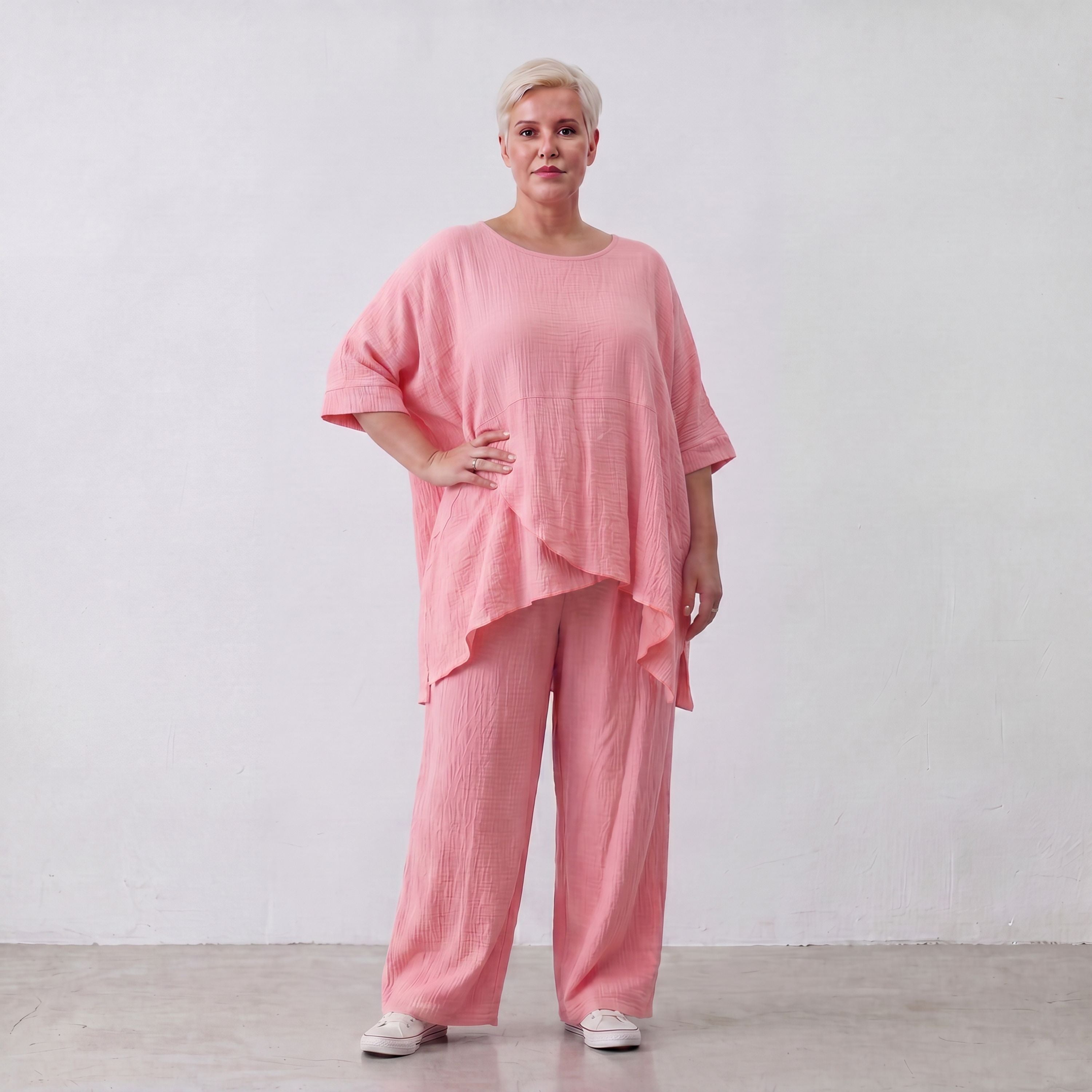 AKH Fashion · Trousers · Waffelly · 7262 · Rosy