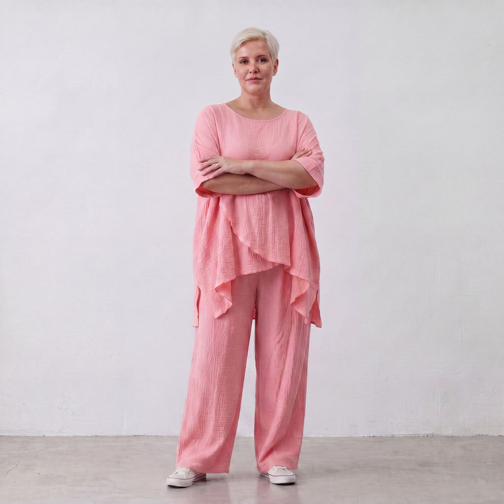 AKH Fashion · Trousers · Waffelly · 7262 · Rosy